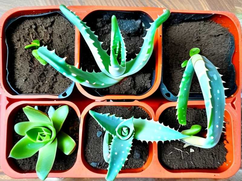 How to adjust pot placement for propagated aloe seedlings