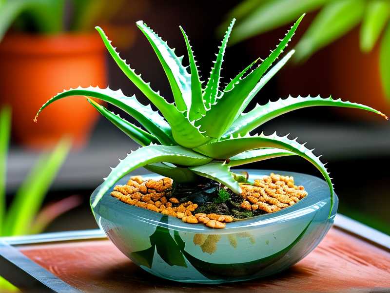 How to clean dead leaf residues on aloe plant bases