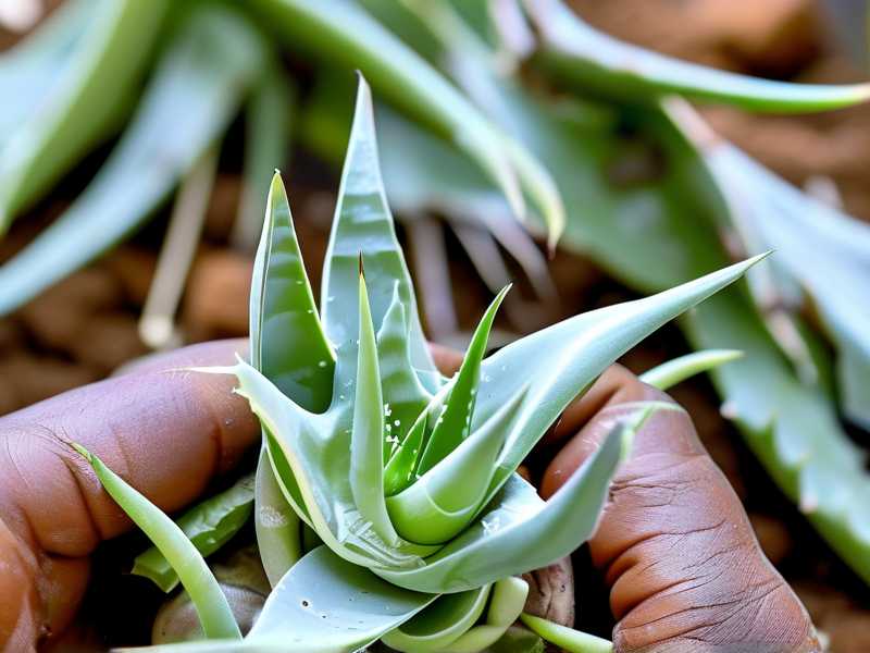 How to separate clustered aloe pups without root injury