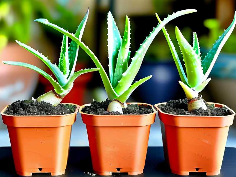 How to transplant rooted aloe cuttings into new pots