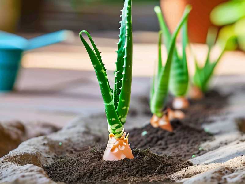 How to plant aloe pups in loose breathable soil