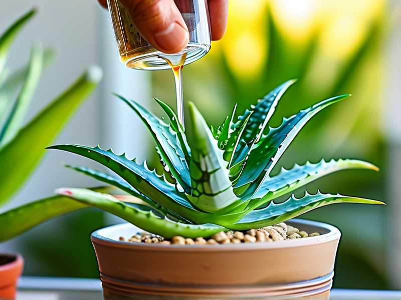 How to apply diluted liquid fertilizer for indoor aloe vera